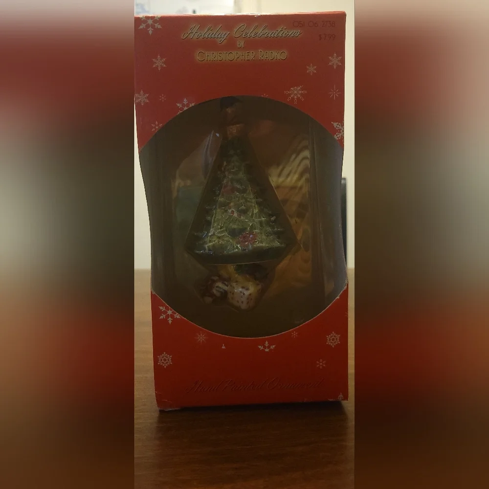 Vintage Holiday Celebration Christopher Radko Christmas Tree‎ Ceramic Ornament